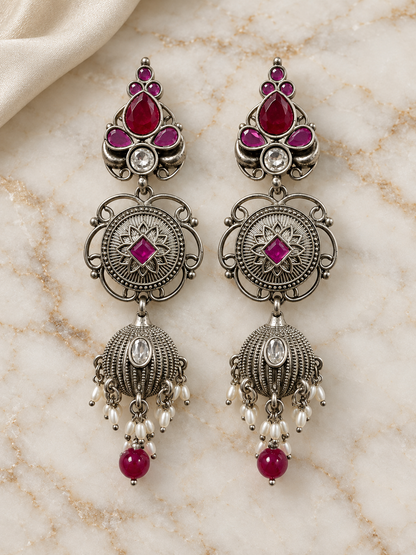 Seevee Fashion Oxidised Plated Dangler Earrings