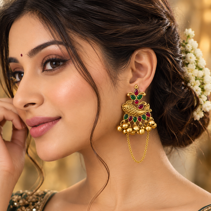 Seevee Fashion Gold Plated Kundan kashmiri Earrings for Women