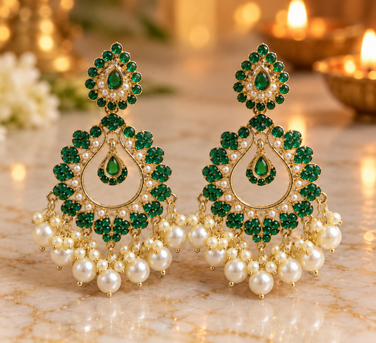 Seevee Fashion Gold Plated Austrian Stone Dangler Earrings