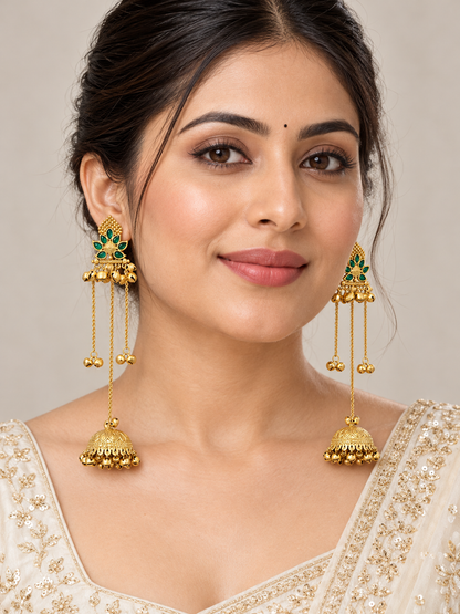 Seevee Fashion Gold Plated Stylish Dangler Jhumka Earrings
