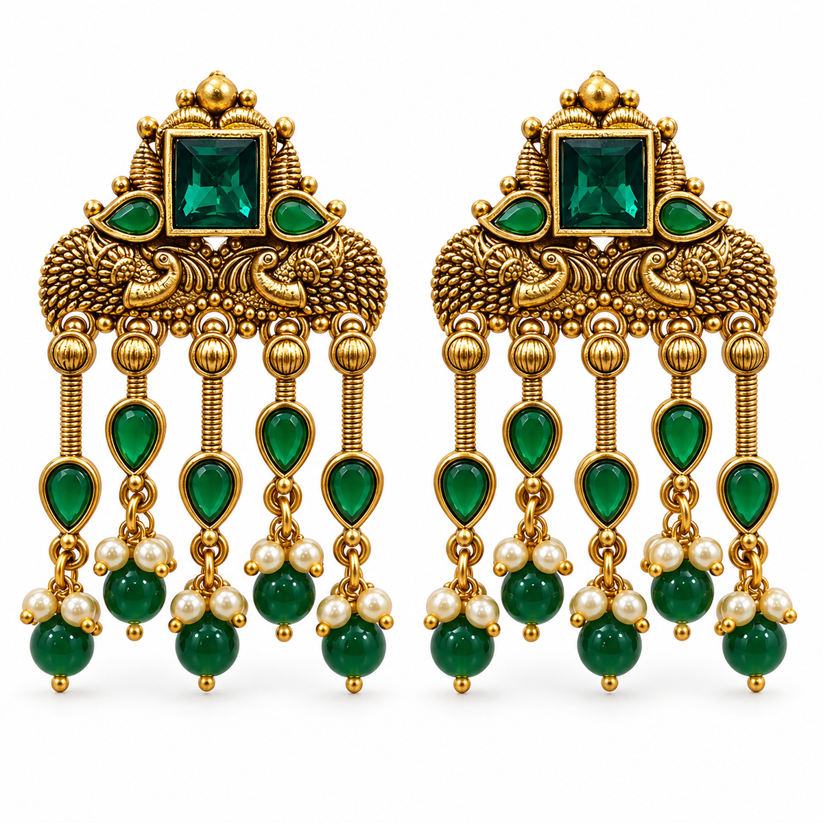 Seevee Fashion Gold Plated Kundan Stone Dangler Earrings for Women