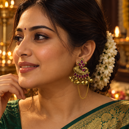 Seevee Fashion Gold Plated Kundan kashmiri Earrings for Women