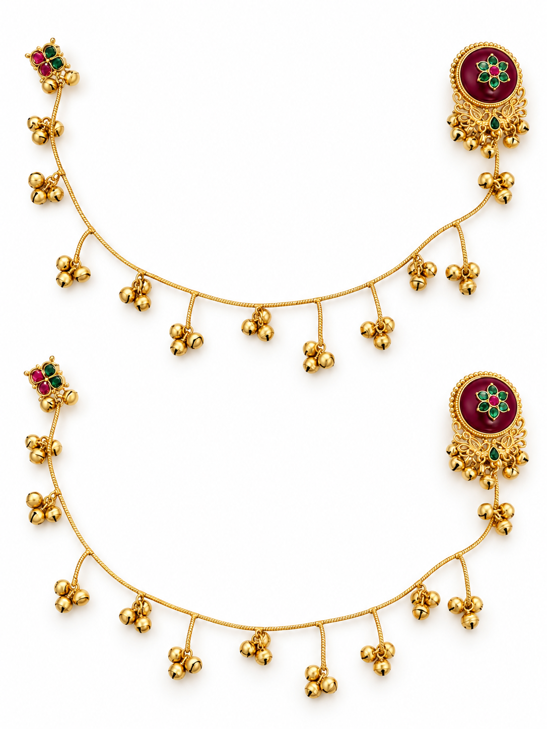 Seevee Fashion Gold Plated Kashmiri Earrings With Chain for Women