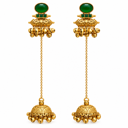 Seevee Fashion Gold Plated Pota Stone kashmiri Earrings for Women