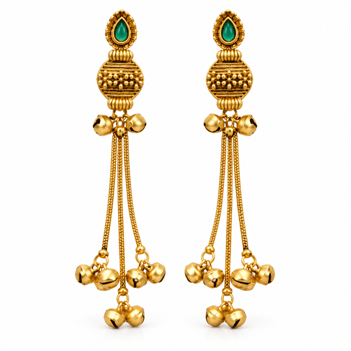 Seevee Fashion Gold Plated Pota Stone kashmiri Earrings for Women