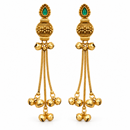 Seevee Fashion Gold Plated Pota Stone kashmiri Earrings for Women