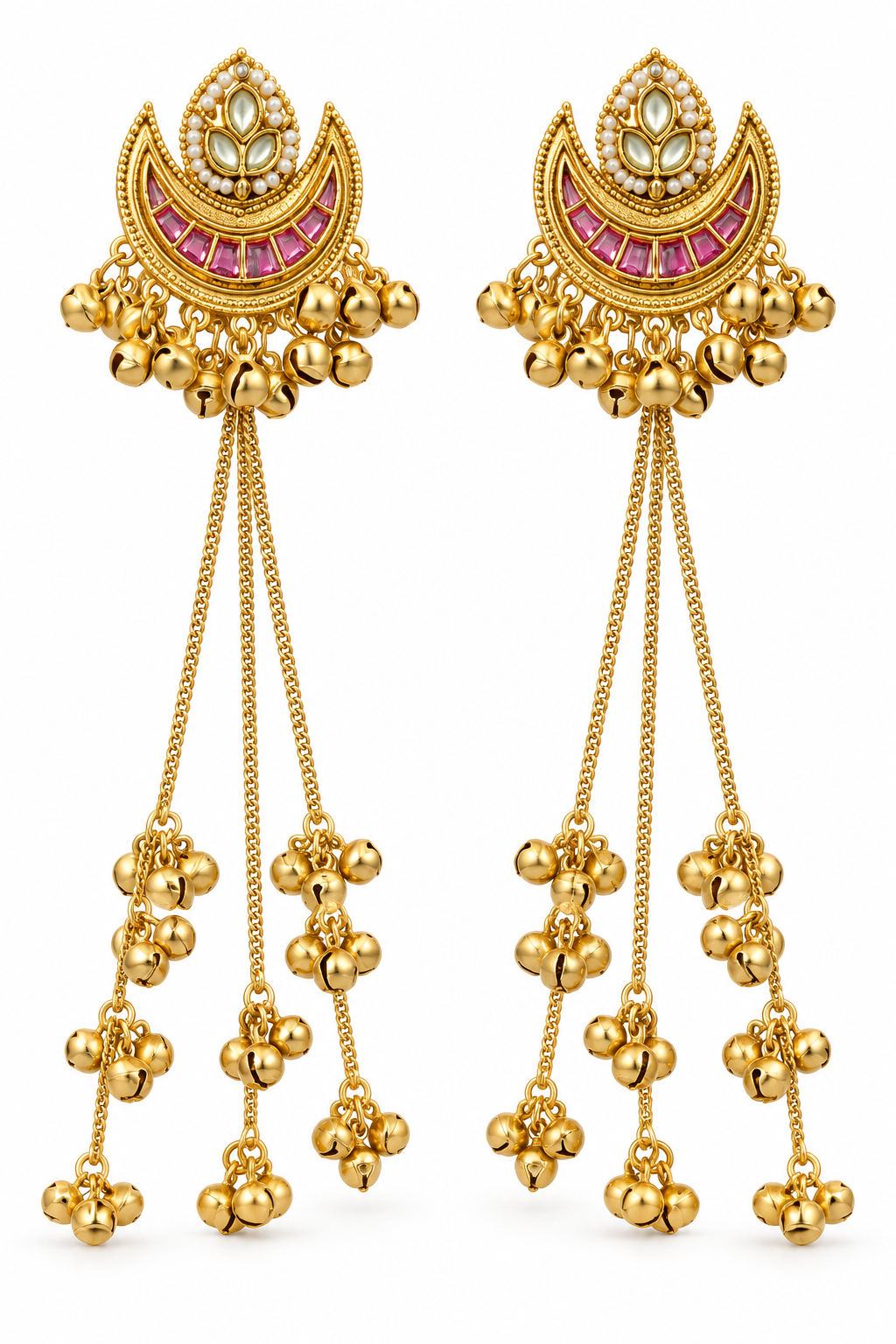 Seevee Fashion Gold Plated Pota Stone kashmiri Earrings for Women