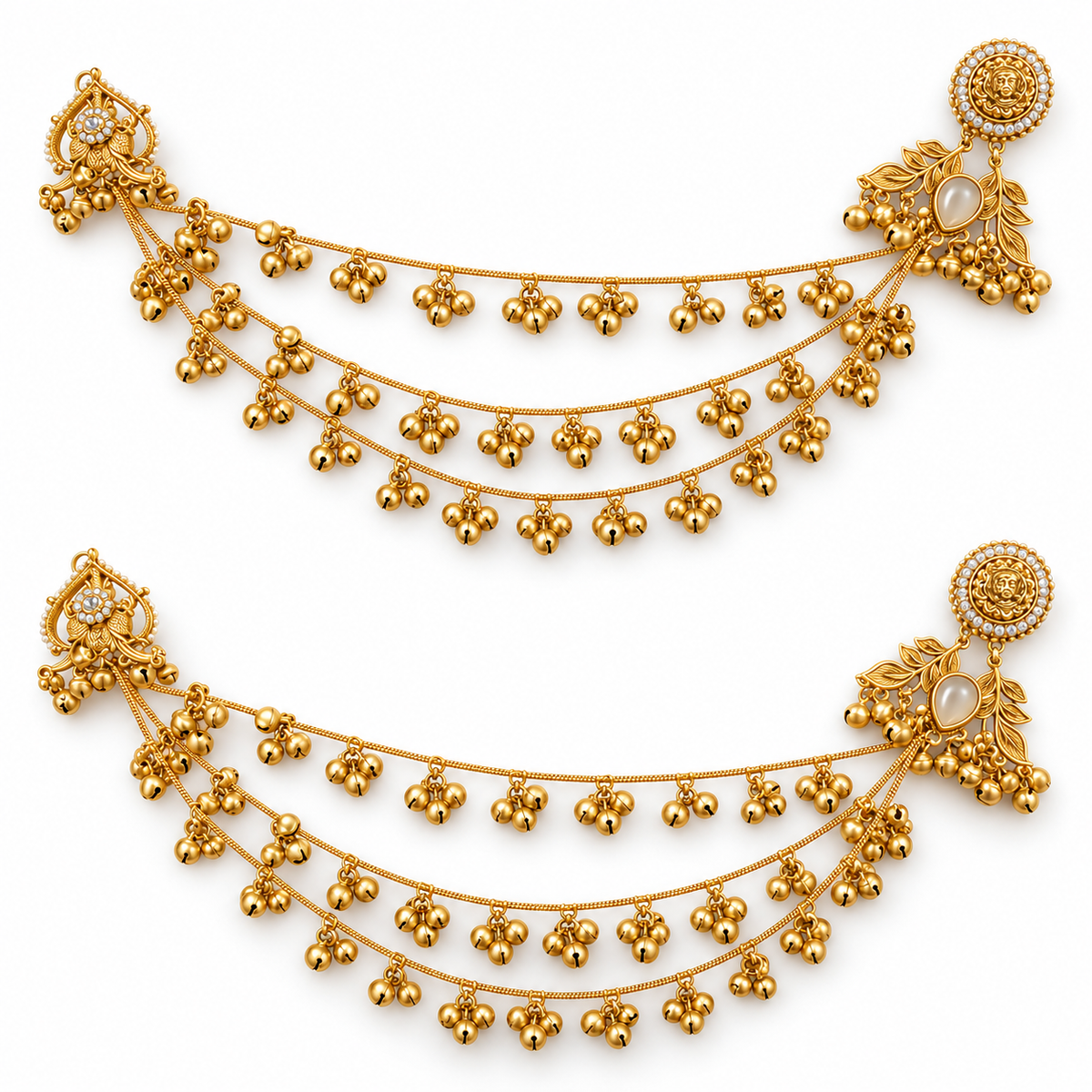 Seevee Fashion Gold Plated Kashmiri Earrings With Chain for Women