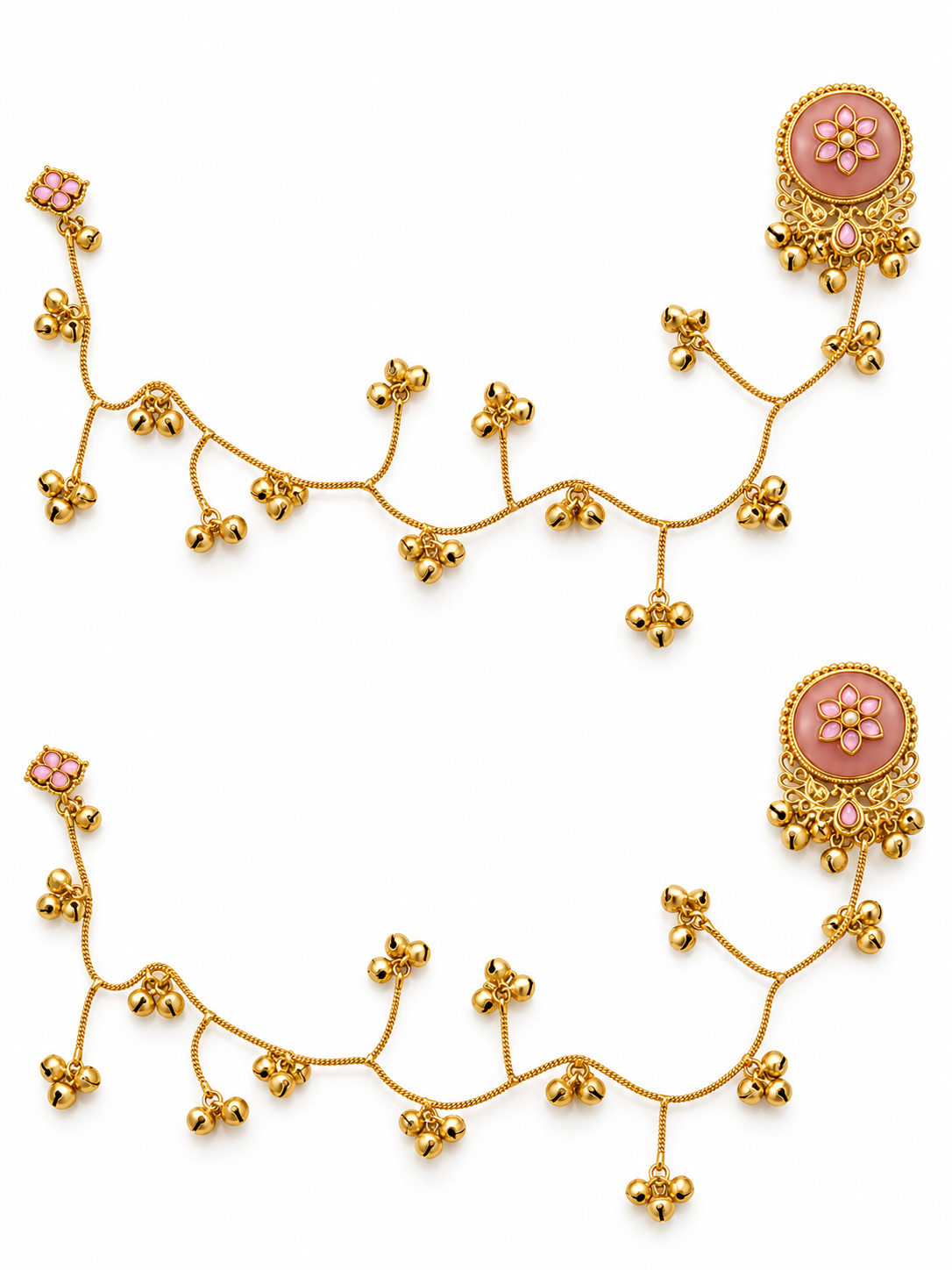 Seevee Fashion Gold Plated Kashmiri Earrings With Chain for Women