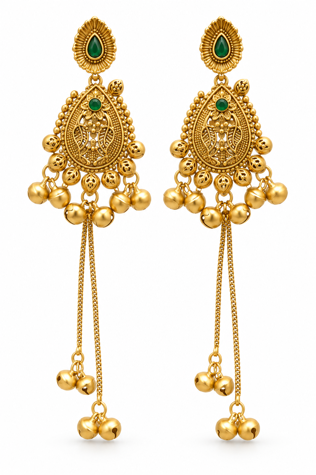Seevee Fashion Gold Plated Pota Stone kashmiri Earrings for Women
