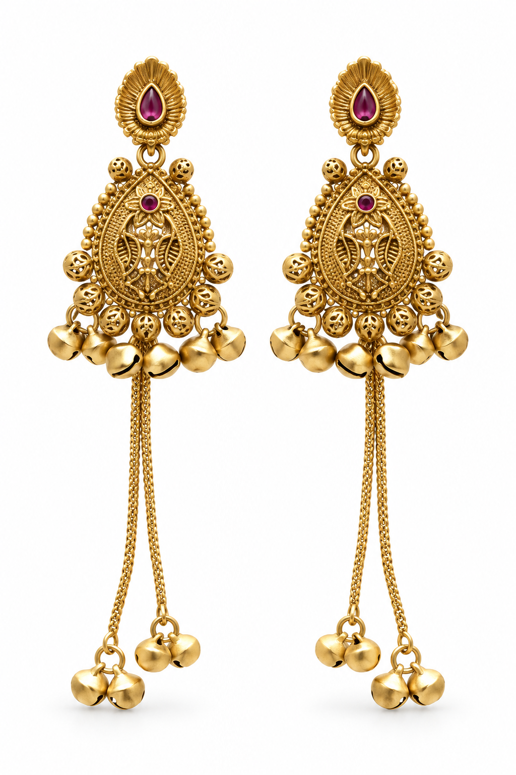 Seevee Fashion Gold Plated Pota Stone kashmiri Earrings for Women