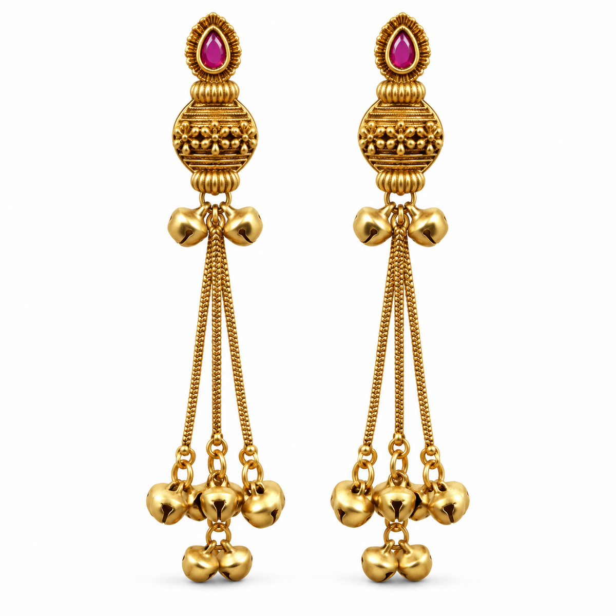 Seevee Fashion Gold Plated Pota Stone kashmiri Earrings for Women