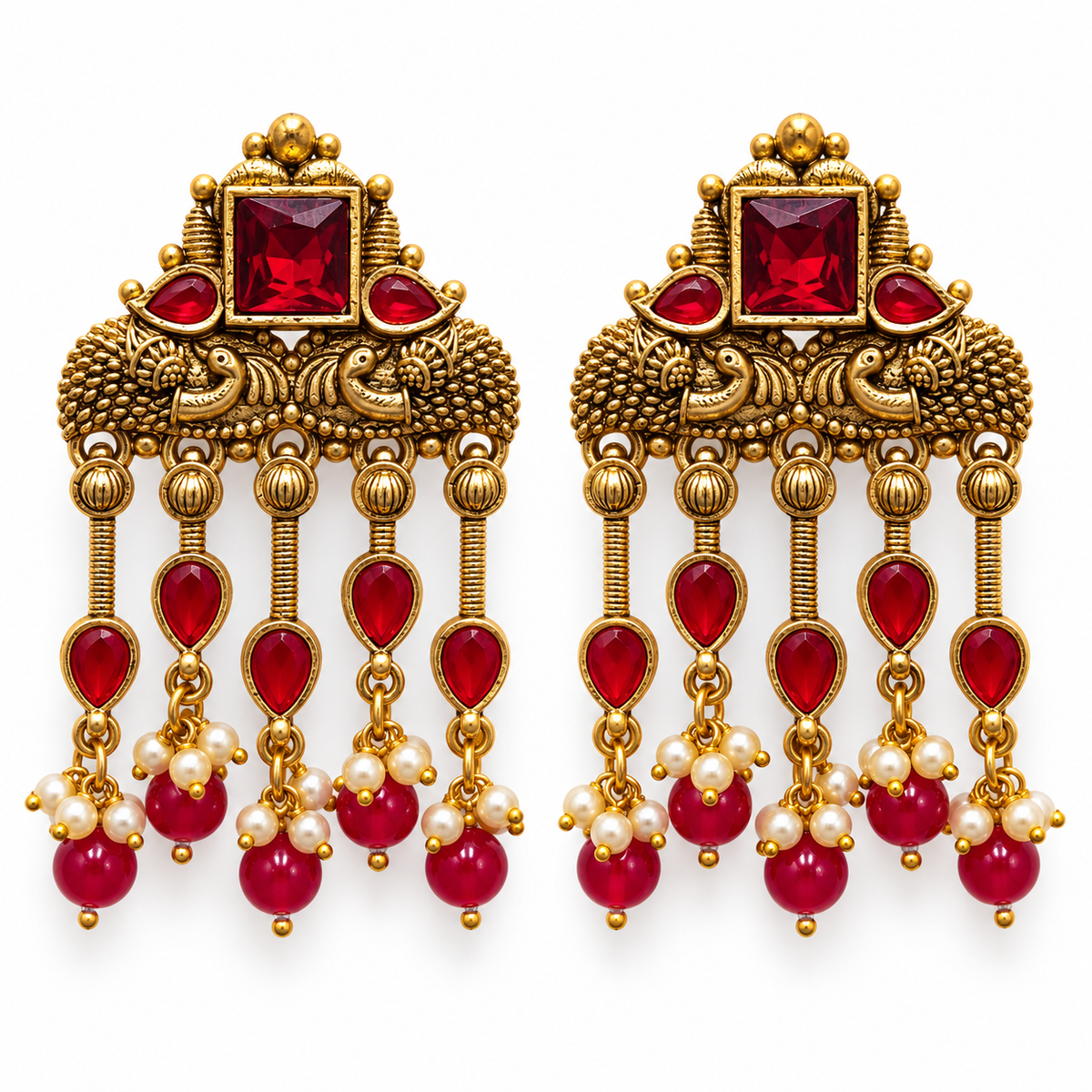 Seevee Fashion Gold Plated Kundan Stone Dangler Earrings for Women