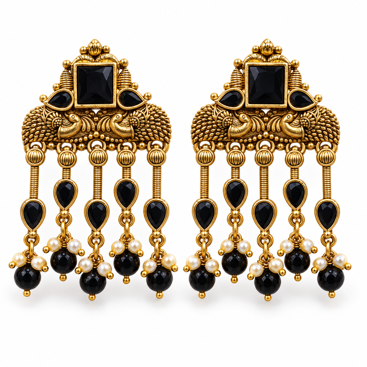 Seevee Fashion Gold Plated Kundan Stone Dangler Earrings for Women