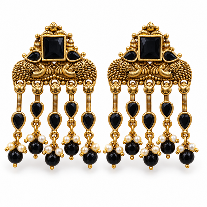 Seevee Fashion Gold Plated Kundan Stone Dangler Earrings for Women