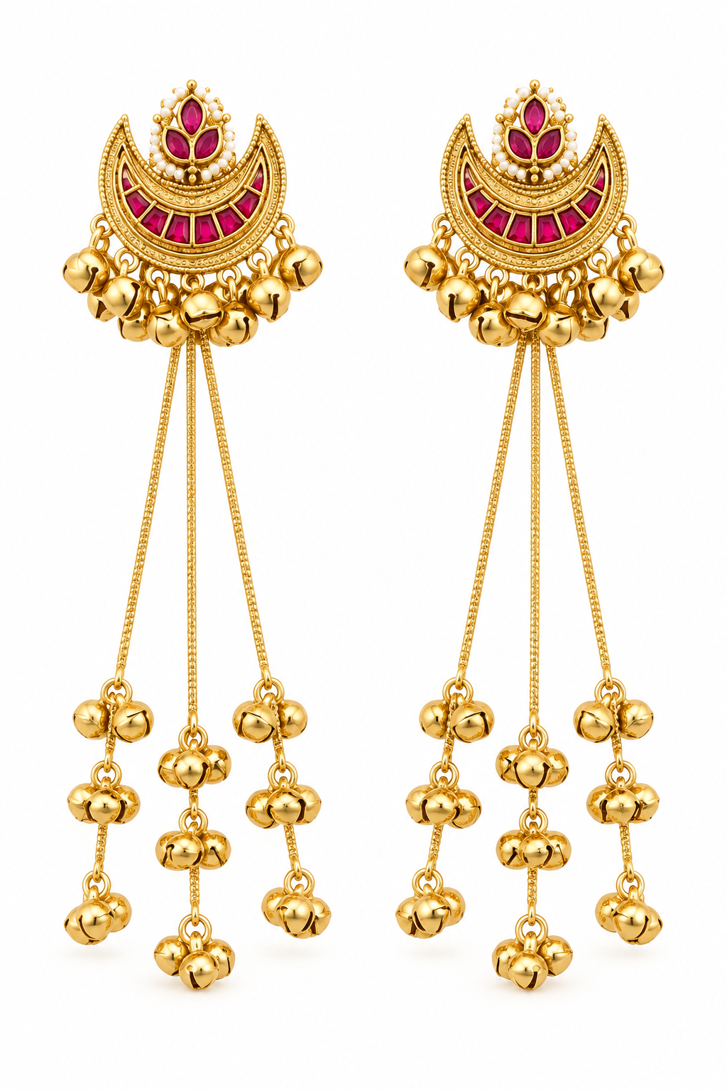 Seevee Fashion Gold Plated Pota Stone kashmiri Earrings for Women