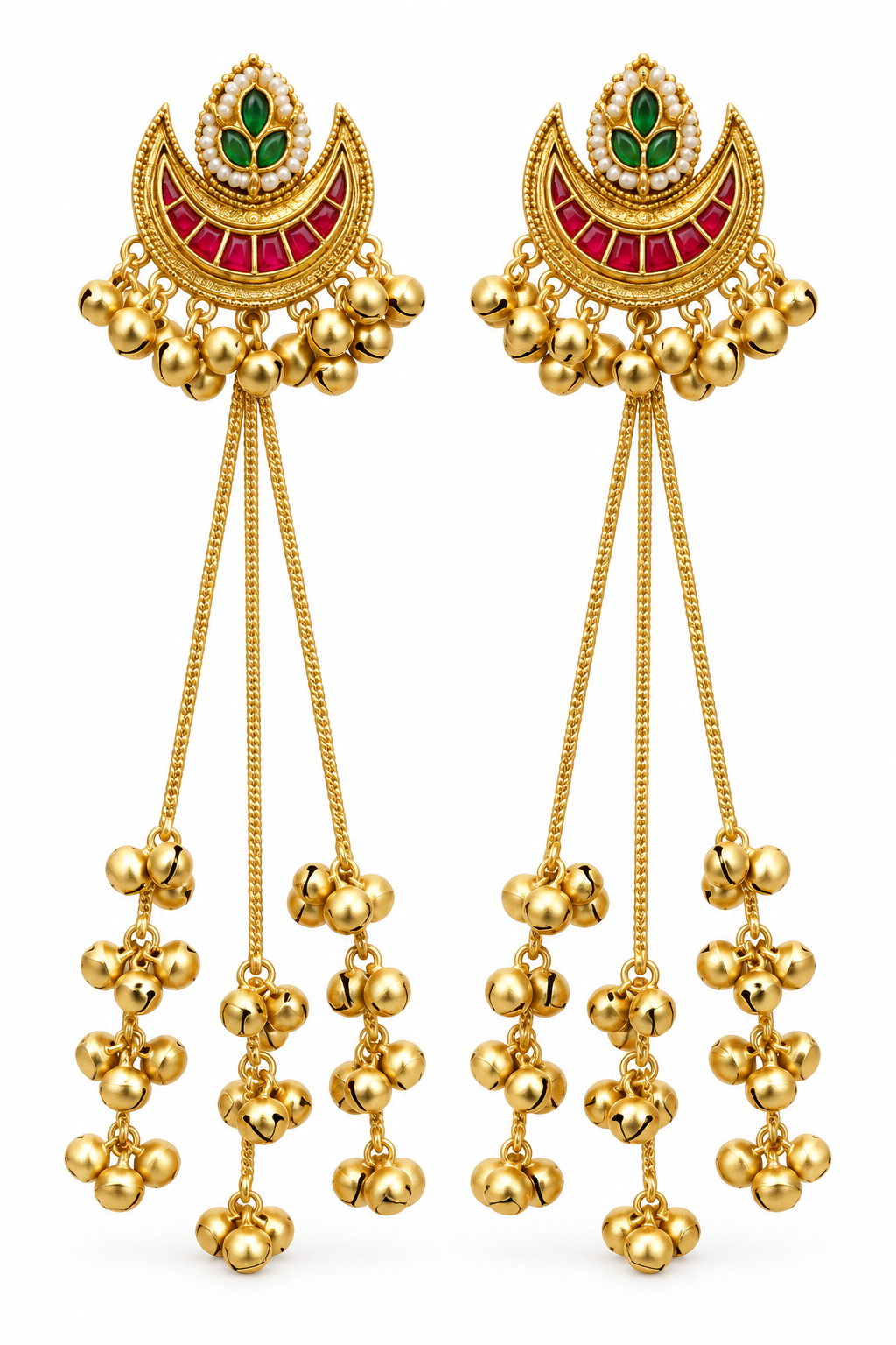 Seevee Fashion Gold Plated Pota Stone kashmiri Earrings for Women