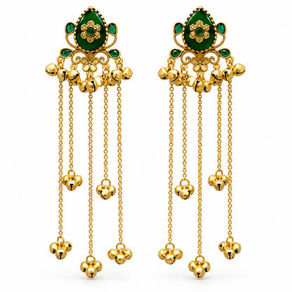 Seevee Fashion Gold Plated Pota Stone kashmiri Earrings for Women