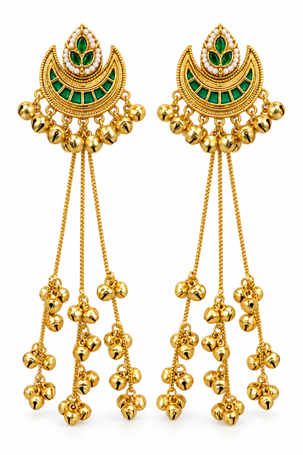 Seevee Fashion Gold Plated Pota Stone kashmiri Earrings for Women