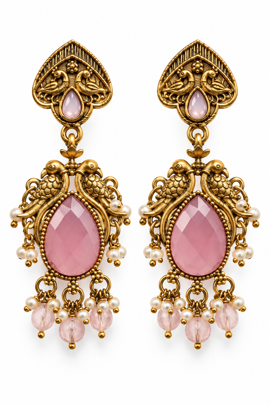 Seevee Fashion Gold Plated Crystal Stone Dangler Earrings