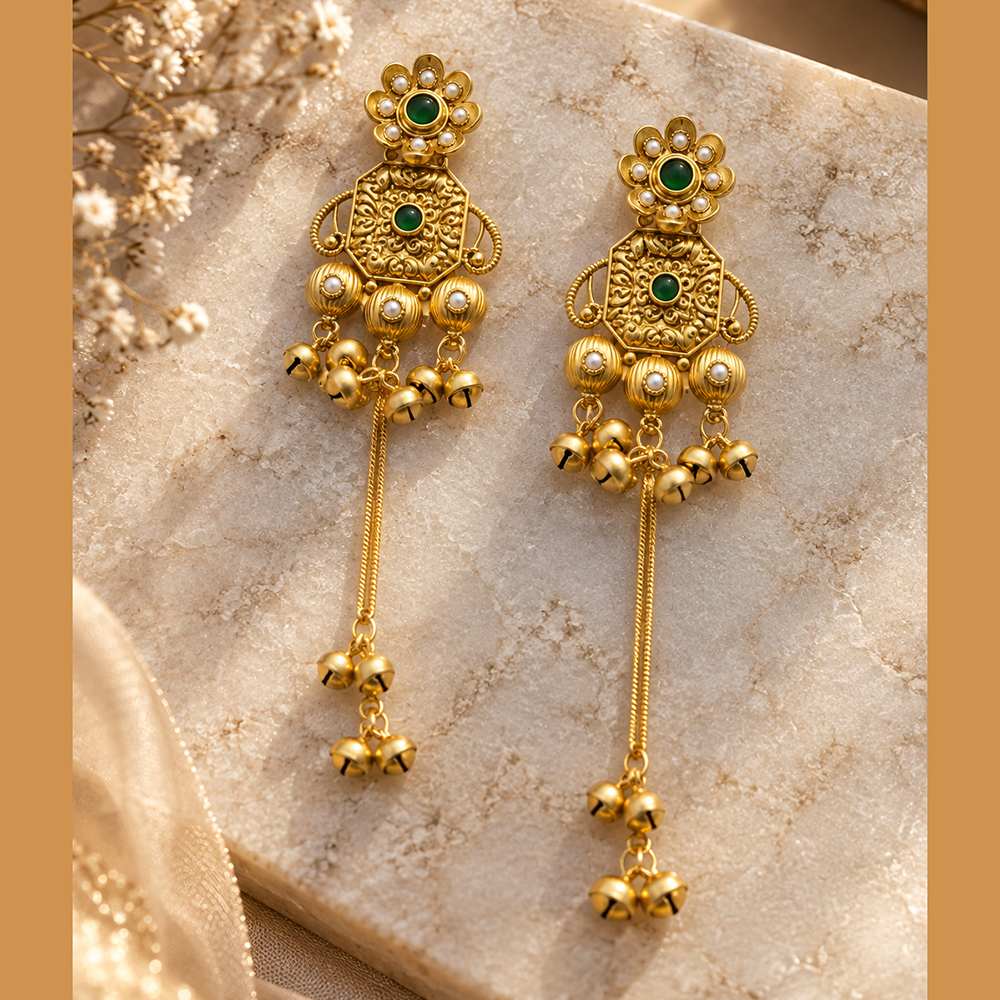 Seevee Fashion Gold Plated Austrian Stone kashmiri Earrings for Women