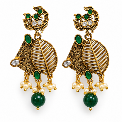 Seevee Fashion Gold Plated Kundan Stone Dangler Earrings