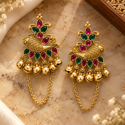 Seevee Fashion Gold Plated Kundan kashmiri Earrings for Women