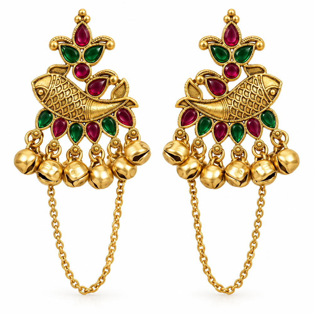 Seevee Fashion Gold Plated Kundan kashmiri Earrings for Women
