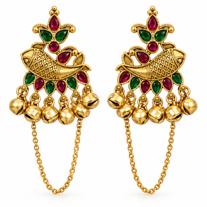 Seevee Fashion Gold Plated Kundan kashmiri Earrings for Women