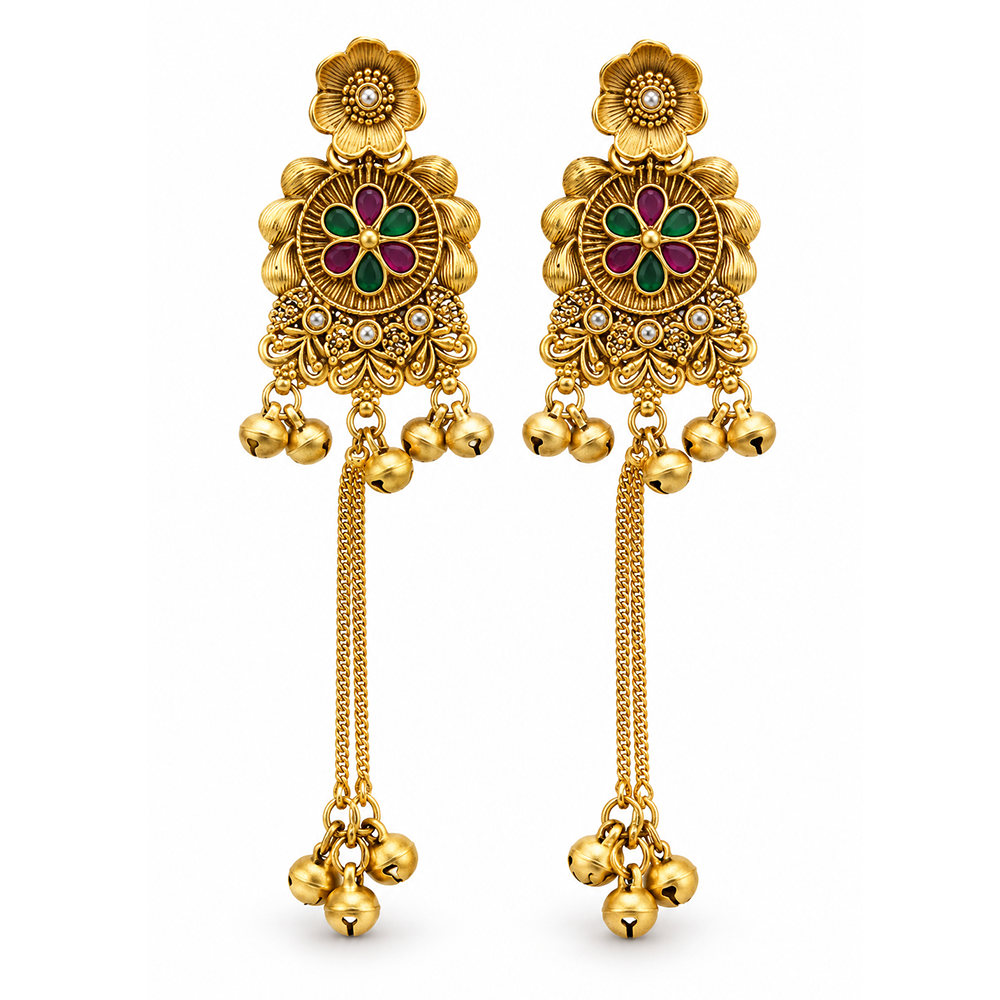 Seevee Fashion Gold Plated Kundan kashmiri Earrings for Women