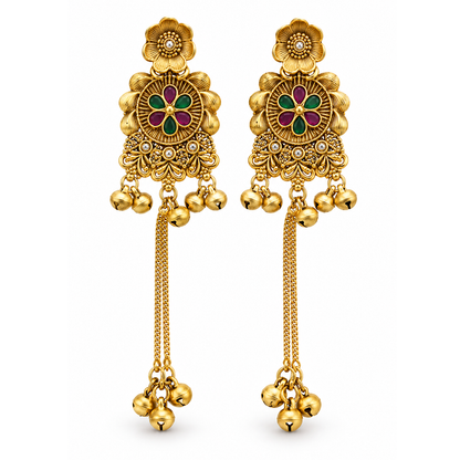 Seevee Fashion Gold Plated Kundan kashmiri Earrings for Women