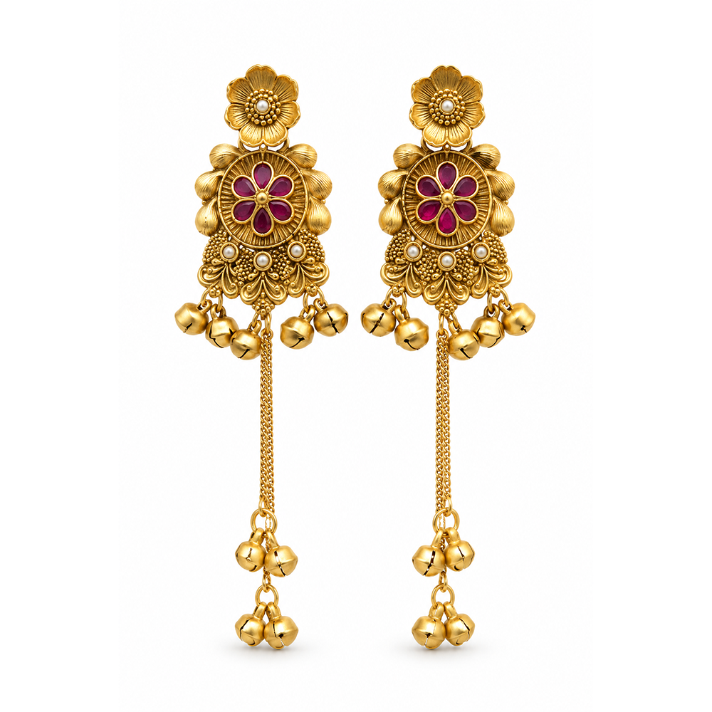 Seevee Fashion Gold Plated Kundan kashmiri Earrings for Women