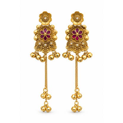 Seevee Fashion Gold Plated Kundan kashmiri Earrings for Women