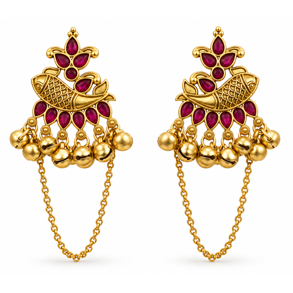 Seevee Fashion Gold Plated Kundan kashmiri Earrings for Women