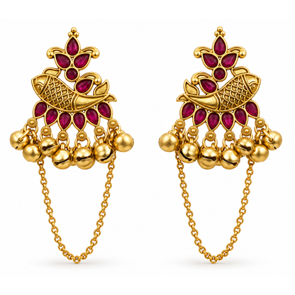 Seevee Fashion Gold Plated Kundan kashmiri Earrings for Women
