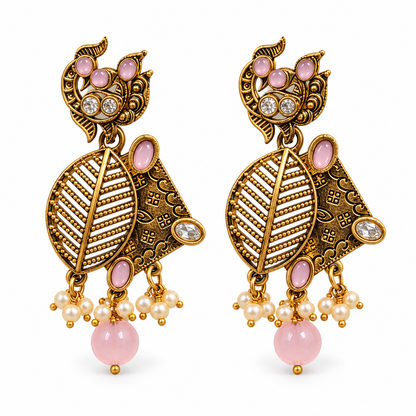 Seevee Fashion Gold Plated Kundan Stone Dangler Earrings
