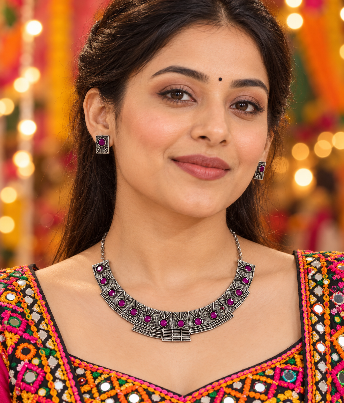 Seevee Fashion Oxidised Plated Choker Necklace