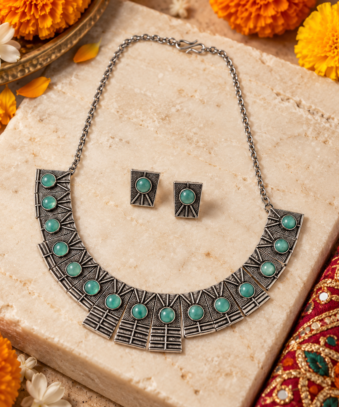 Seevee Fashion Oxidised Plated Choker Necklace