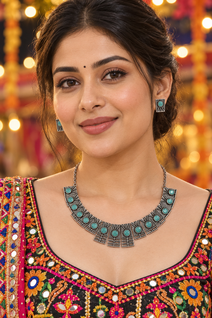 Seevee Fashion Oxidised Plated Choker Necklace