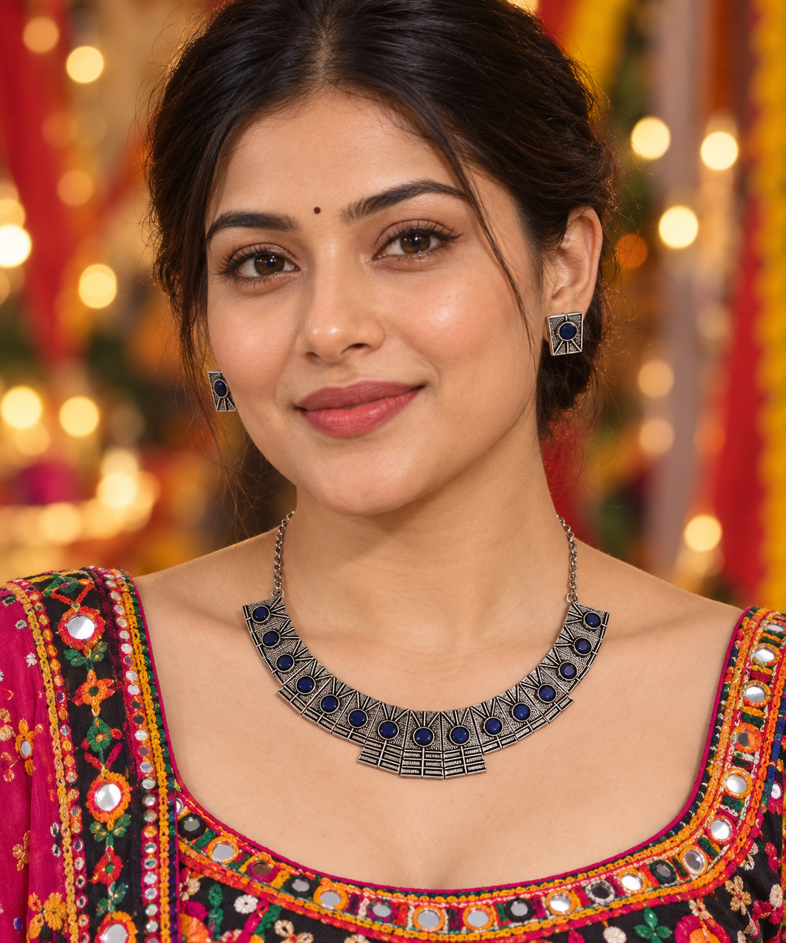 Seevee Fashion Oxidised Plated Choker Necklace