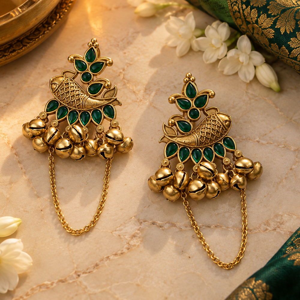 Seevee Fashion Gold Plated Kundan kashmiri Earrings for Women