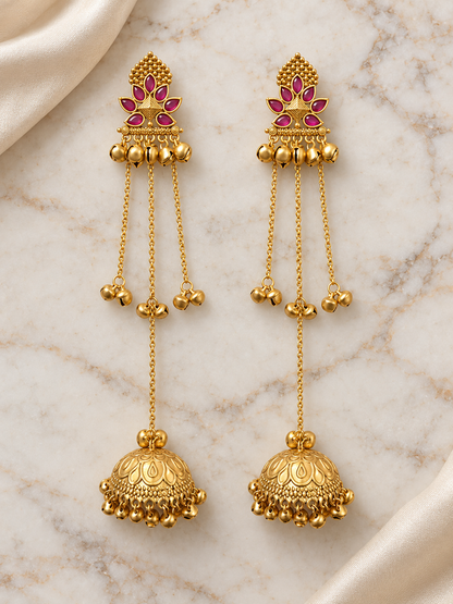 Seevee Fashion Gold Plated Stylish Dangler Jhumka Earrings