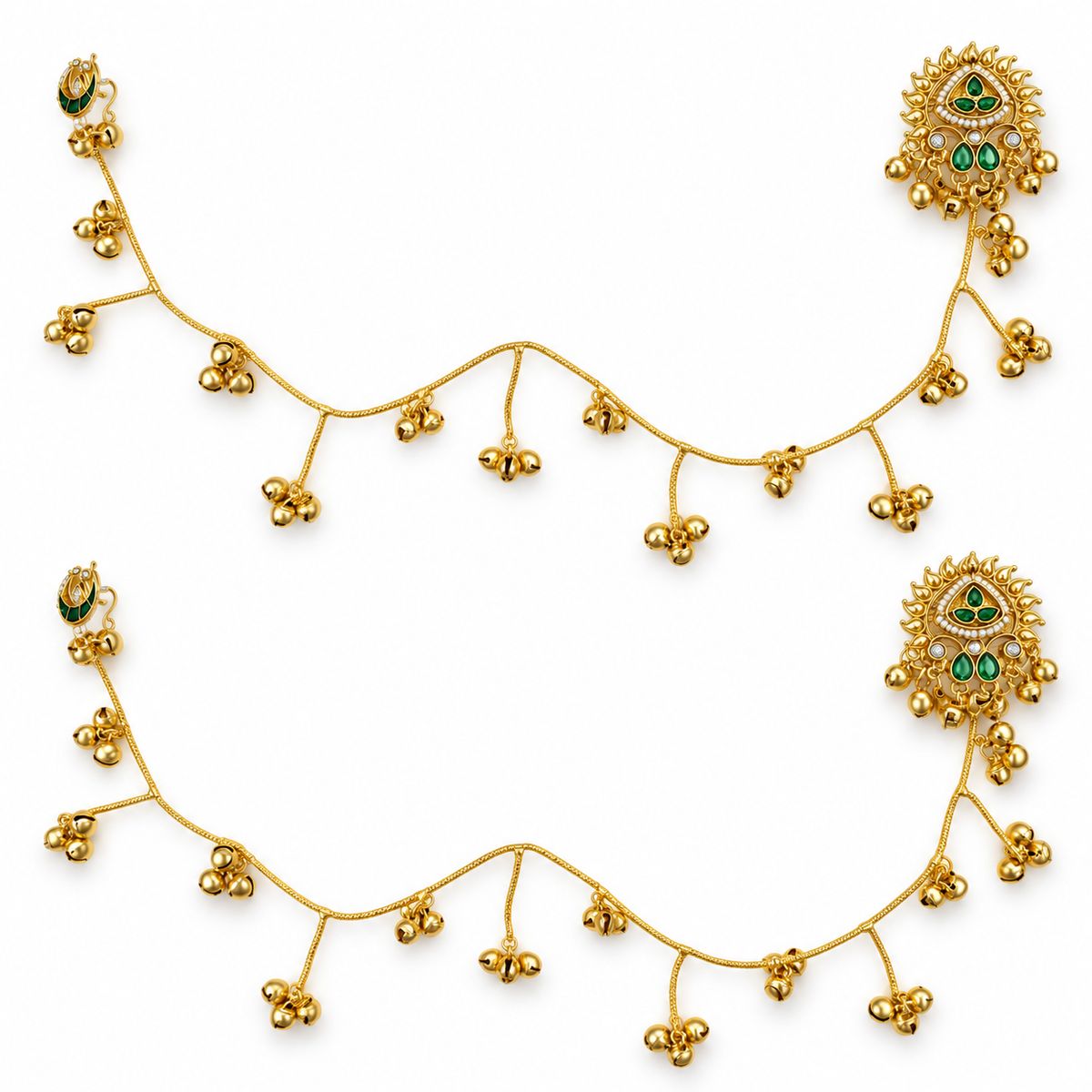 Seevee Fashion Gold Plated Kashmiri Earrings With Chain for Women
