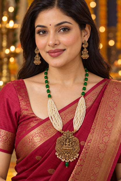 Seevee Fashion Gold Plated Temple Long Necklace Set