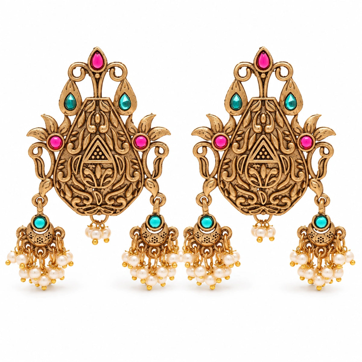 Seevee Fashion kundan Stone And Pearl Dangler Earrings for Women