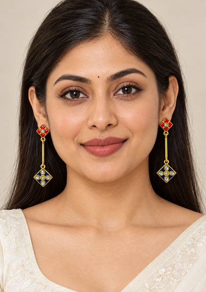 Seevee Fashion Gold Plated Austrian Stone Dangler Earrings