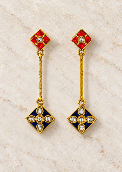 Seevee Fashion Gold Plated Austrian Stone Dangler Earrings