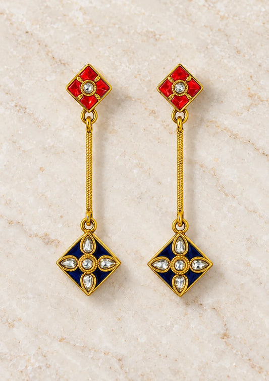 Seevee Fashion Gold Plated Austrian Stone Dangler Earrings