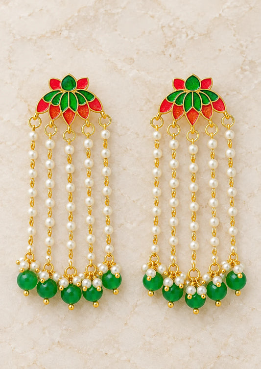 Seevee Fashion Gold Plated Long Tassel Dangler Earrings