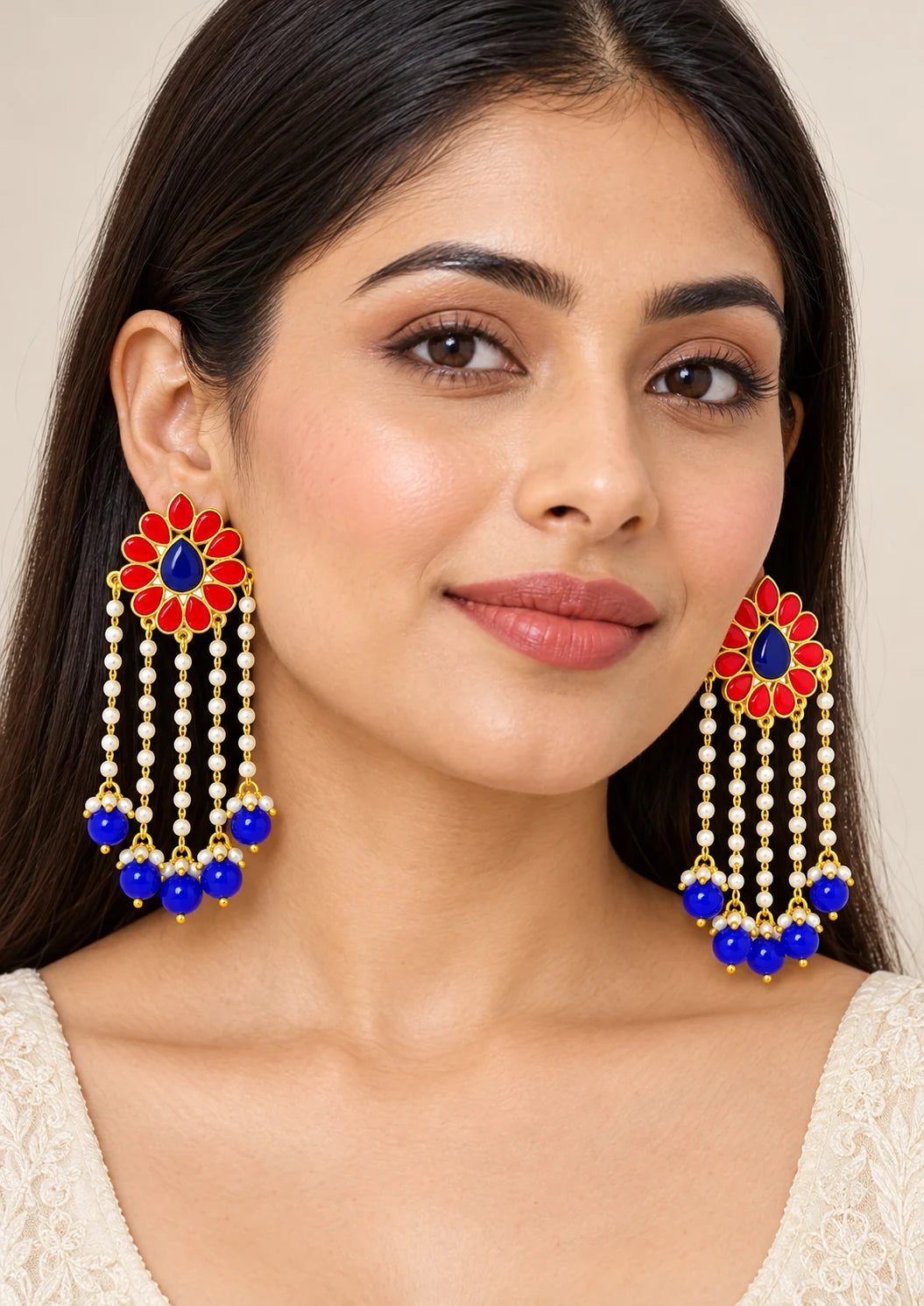 Seevee Fashion Gold Plated Long Tassel Dangler Earrings